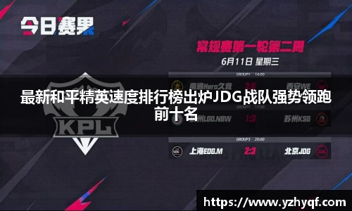 最新和平精英速度排行榜出炉JDG战队强势领跑前十名